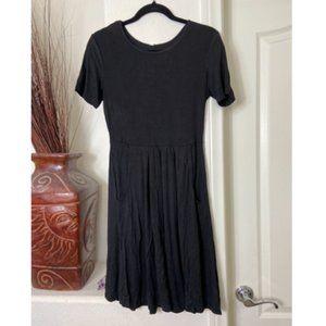 NWT DouBCQ Black T-Shirt Swing Flowy with Pockets Casual Dress Small